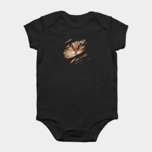 Cat tearing through, Love Cats Baby Bodysuit